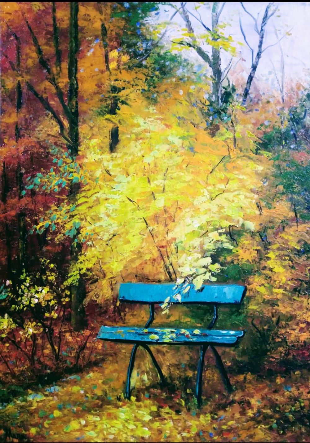 Quadro original "Outono" — Paisagens, Óleo sobre tela, 50 x 70 cm, pintado à mão por Marah Silva