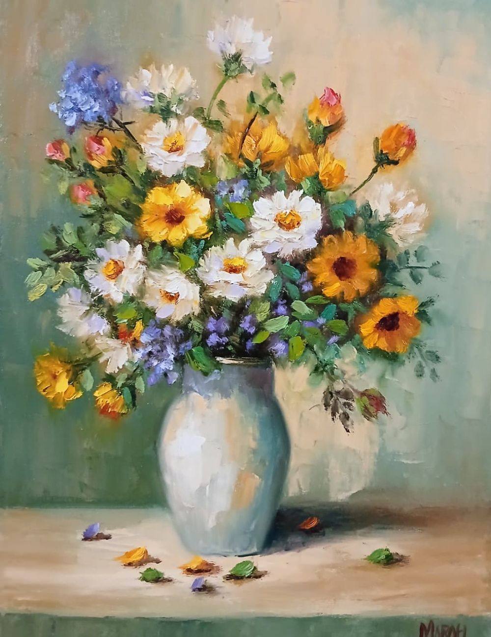 Quadro original "Alegria Silvestre" — Florais, Óleo sobre tela, 30 x 40 cm, pintado à mão por Marah Silva
