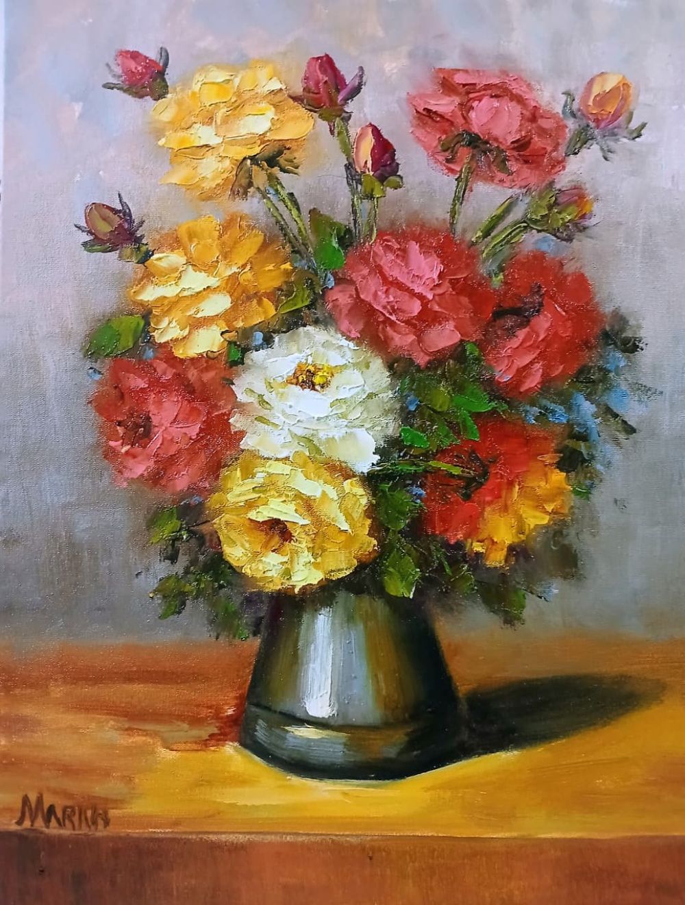 Quadro original "Aroma do Entardecer" — Florais, Óleo sobre tela, 30 x 40 cm, pintado à mão por Marah Silva