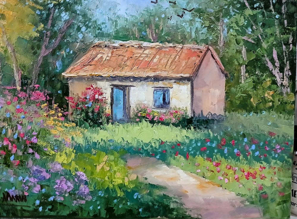 Quadro original "Simplicidade" — Paisagens, Óleo sobre tela, 40 x 30 cm, pintado à mão por Marah Silva