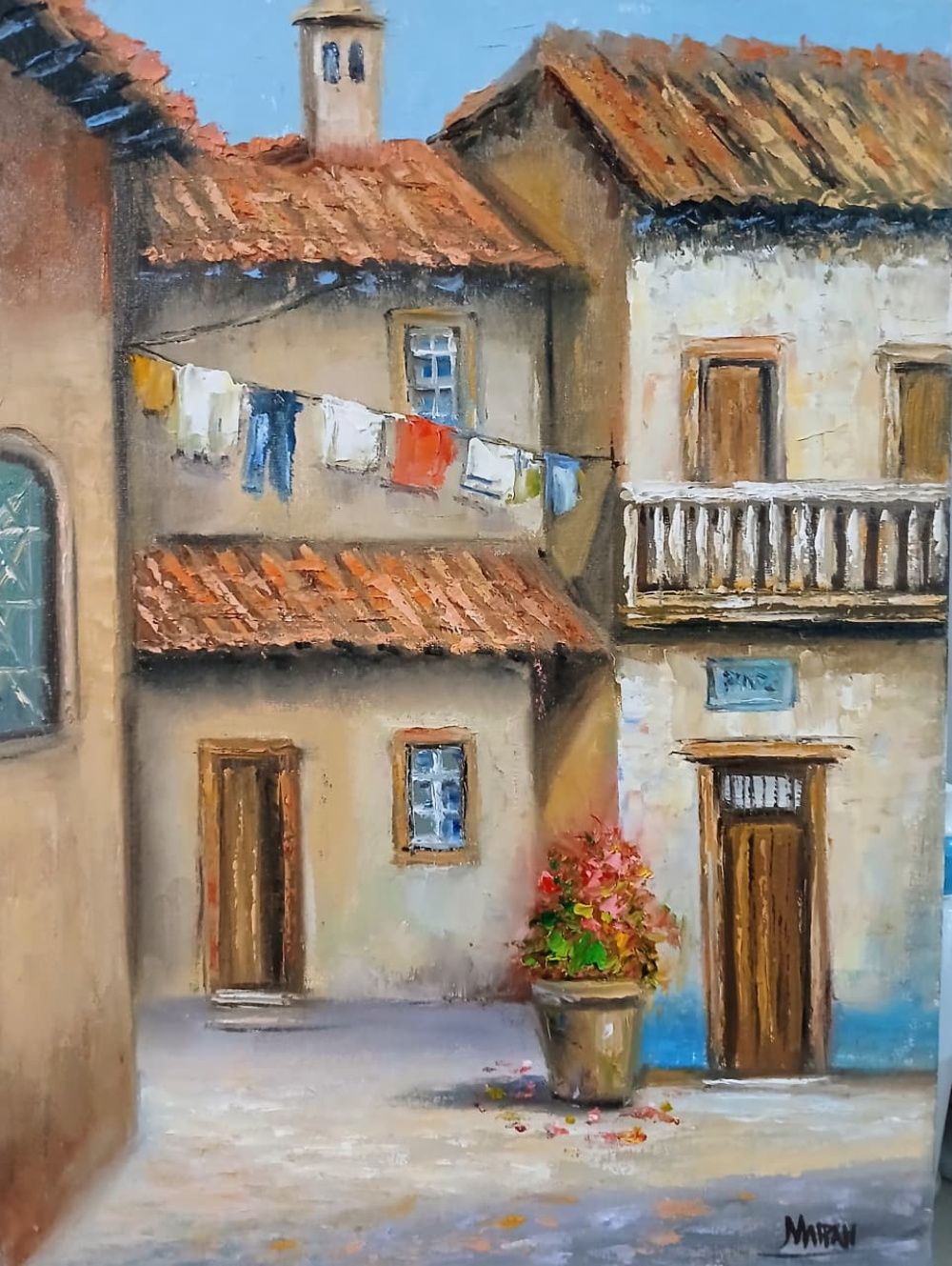 Quadro original "Vila Italiana I" — Paisagens, Óleo sobre tela, 30 x 40 cm, pintado à mão por Marah Silva
