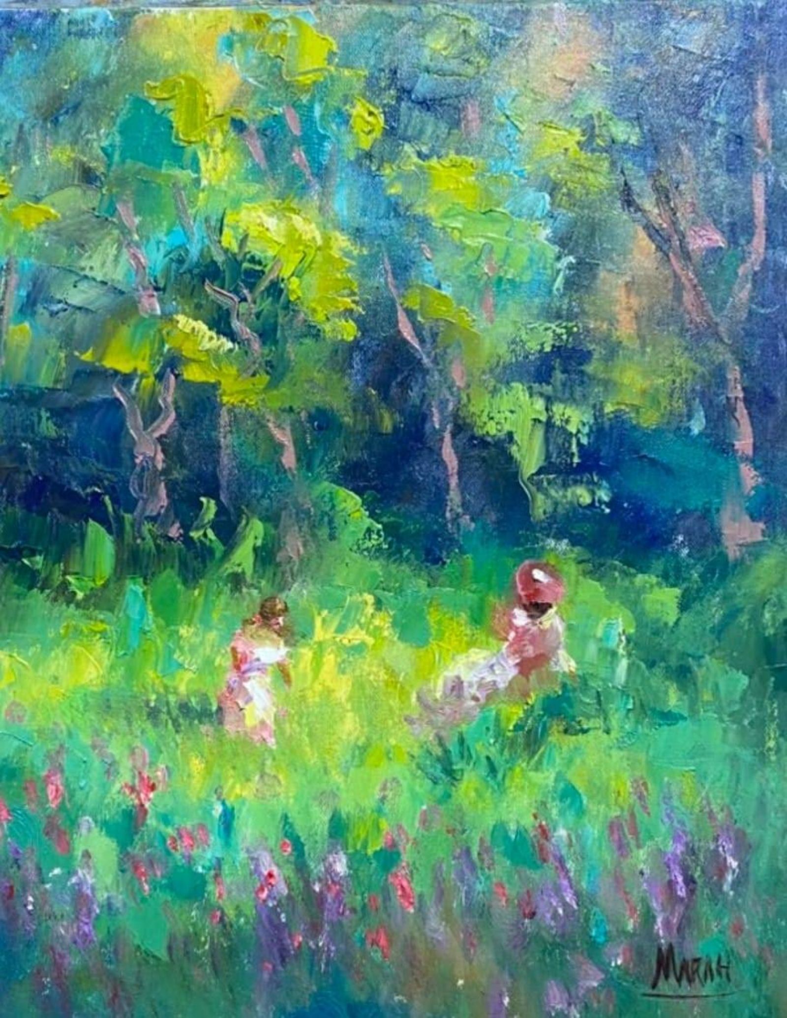 Quadro original "Abraço da Floresta" — Impressionismo, 24 x 30 cm, pintado à mão por Marah Silva